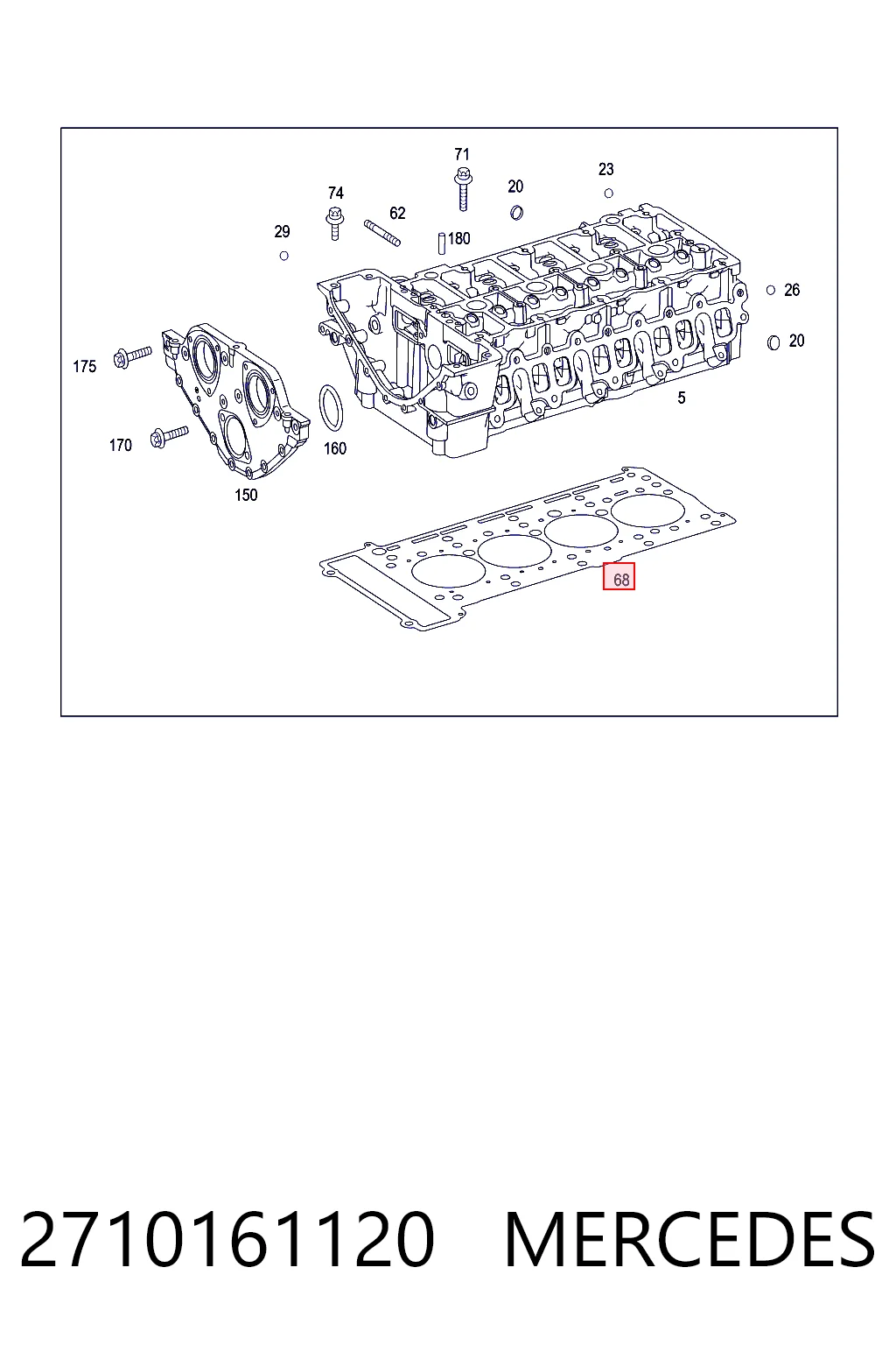 Uszczelka głowicy cylindrów Mercedes Sprinter II 3,5-t awangarda (906) (2006 - 2020) cena, od 47,91 USD