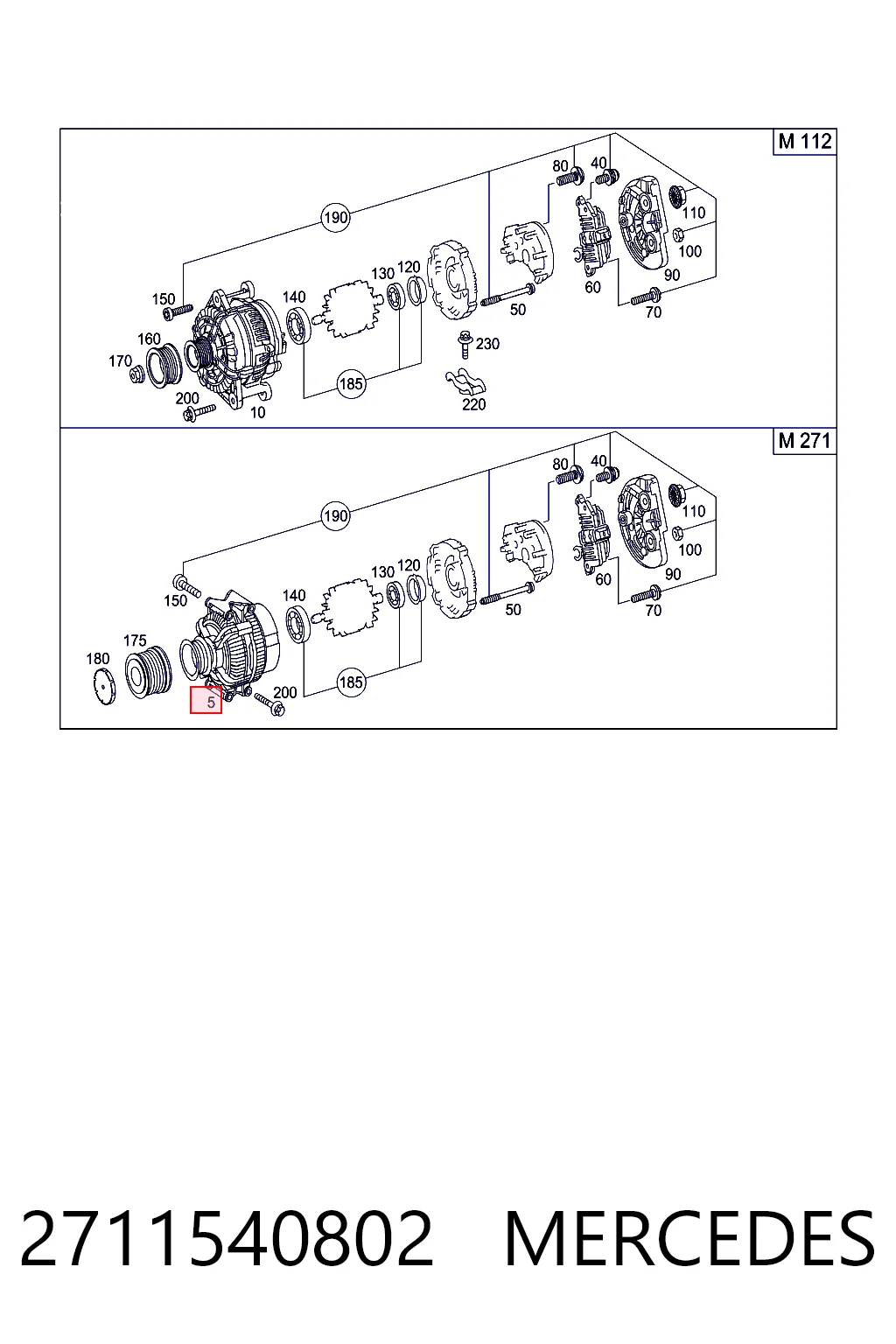 2711540802 Mercedes Alternator