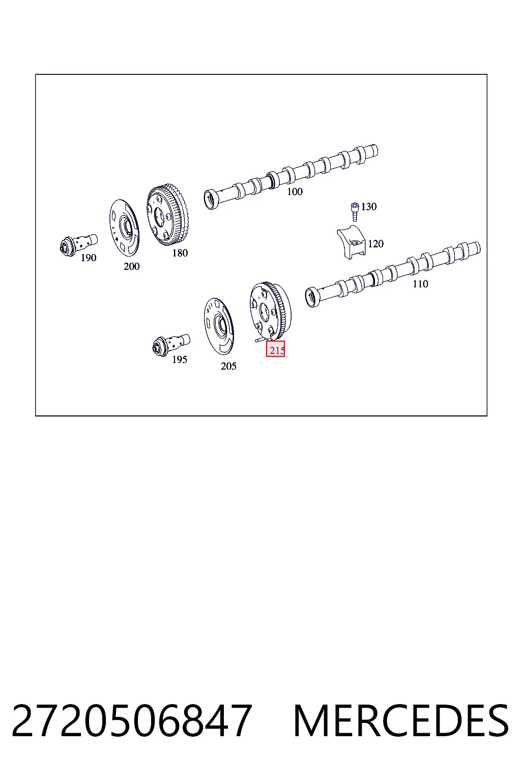 2720506847 Mercedes Koło zębate walcowe wałka rozrządu wydechowego