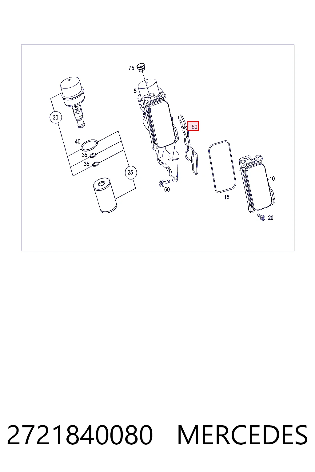2721840080 Mercedes Uszczelka adaptera filtra oleju