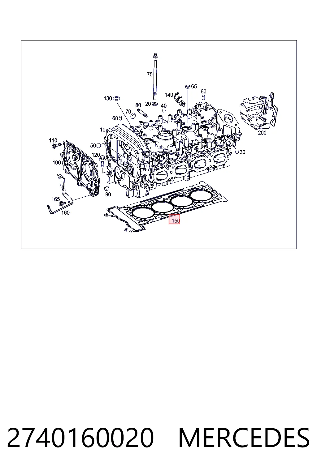 2740160020 Mercedes Uszczelka głowicy cylindrów