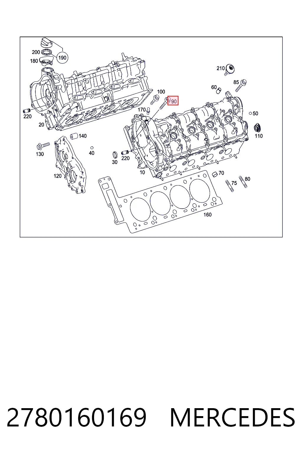 2780160169 Mercedes Śruba głowicy cylindrów