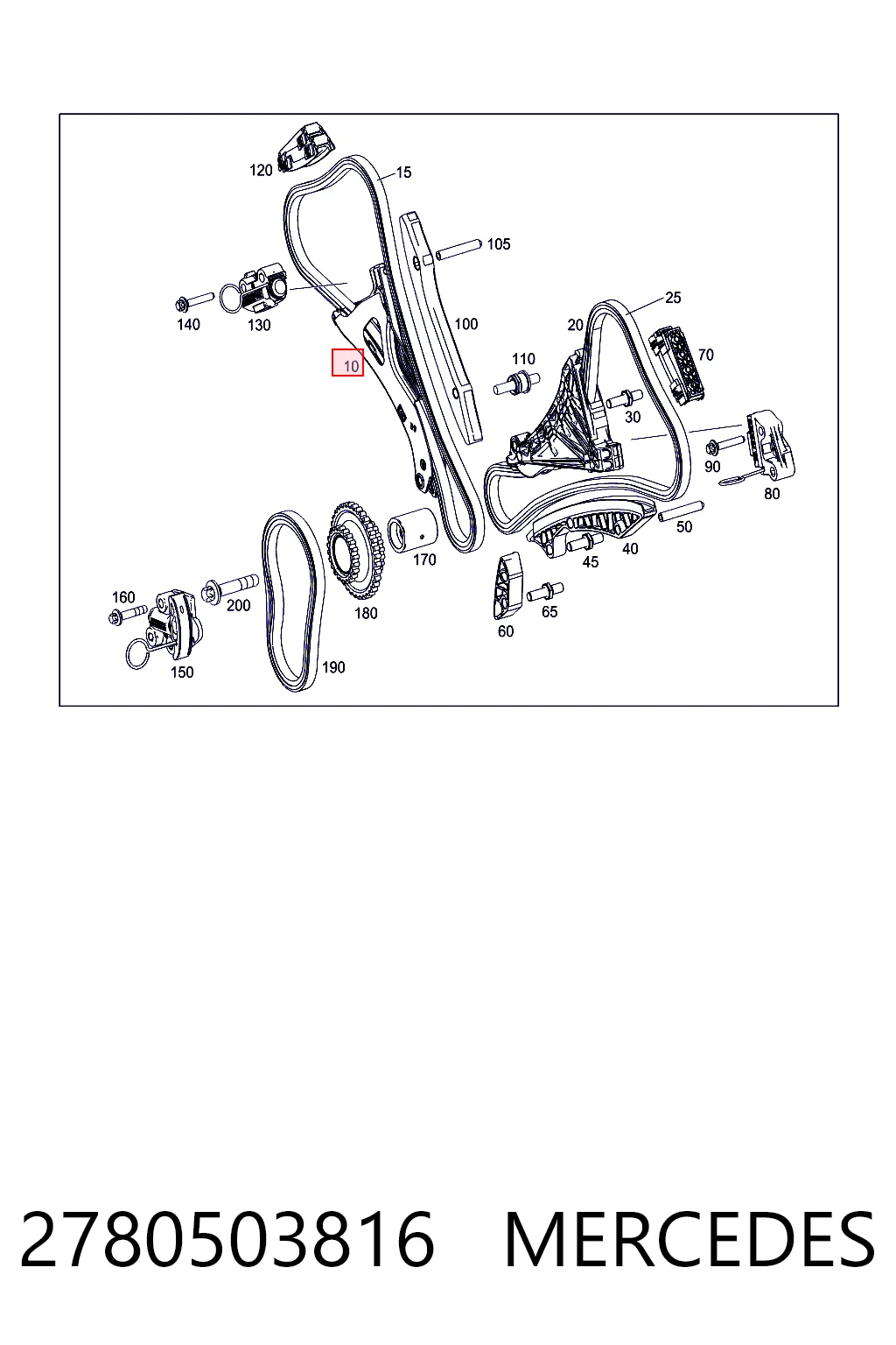 2780503816 Mercedes Prowadnica napinacza łańcucha rozrządu