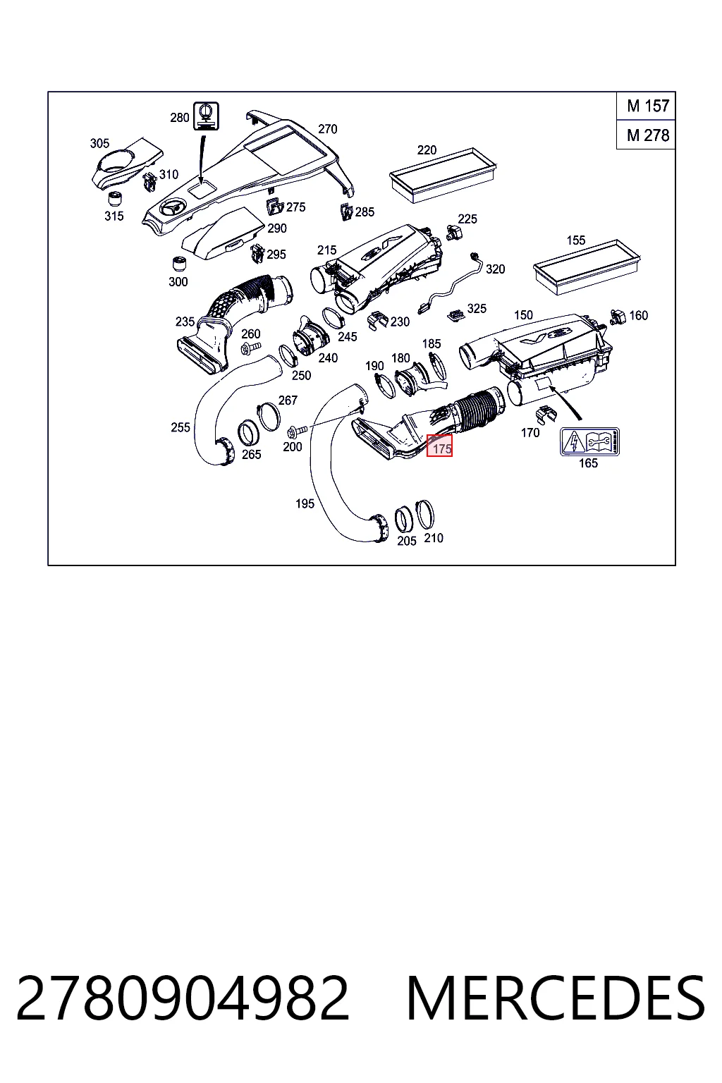 2780904982 Mercedes Wlot powietrza do filtra powietrza