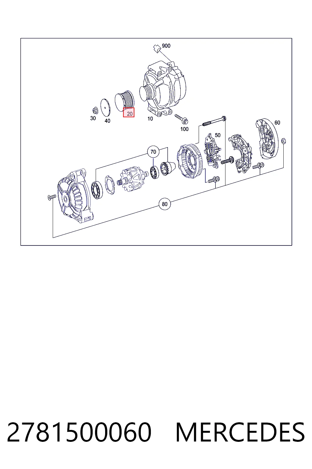 2781500060 Mercedes Koło pasowe alternatora
