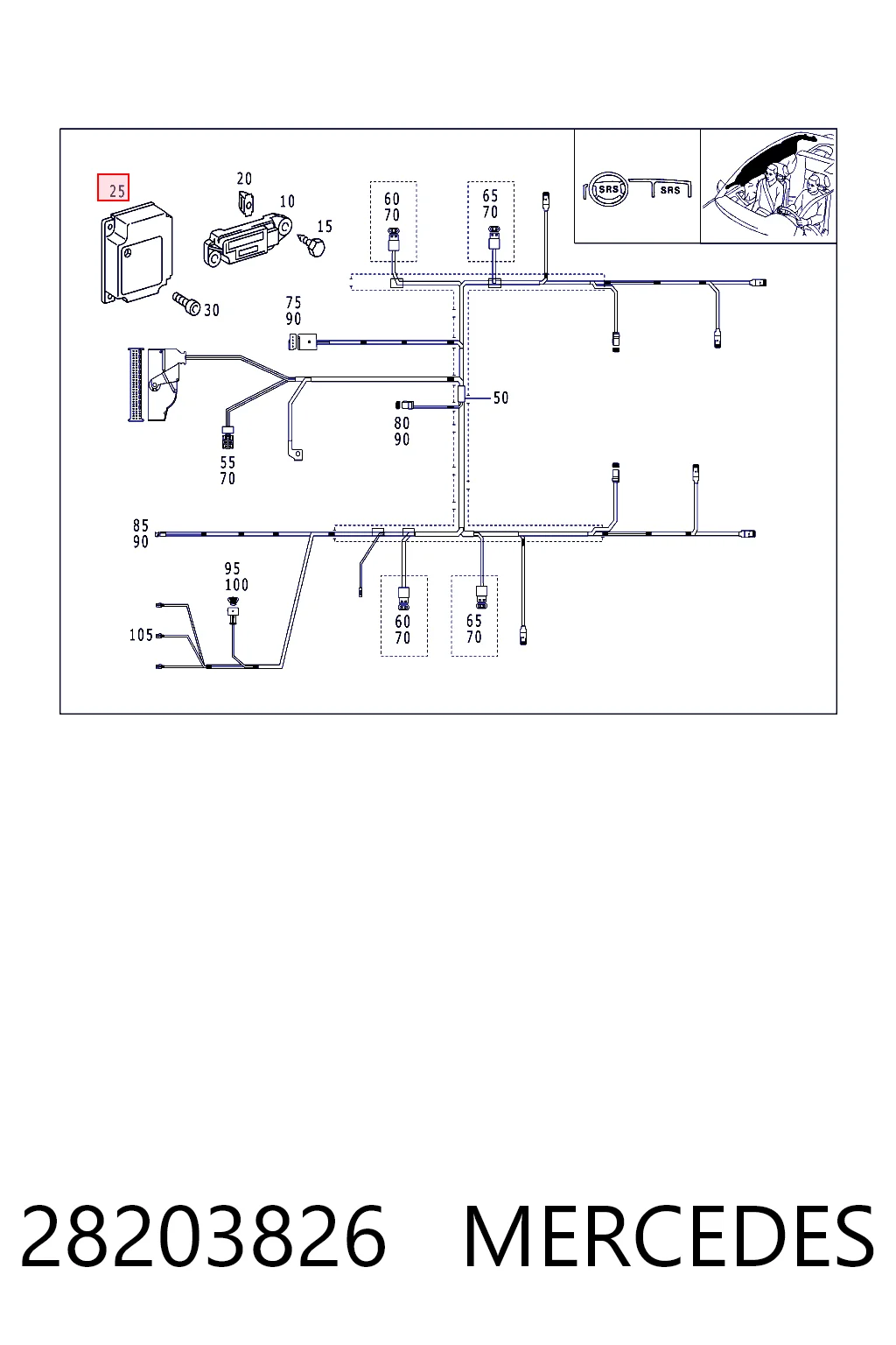 28203826 Mercedes Sterownik poduszki bezpieczeństwa