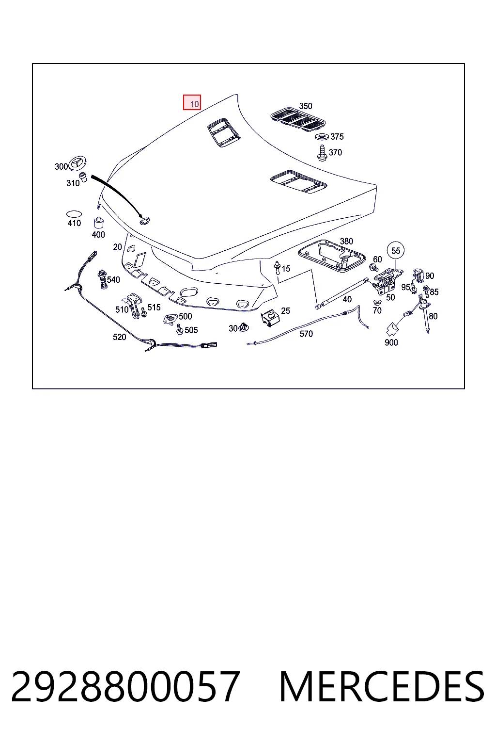 2928800057 Mercedes Maska silnika
