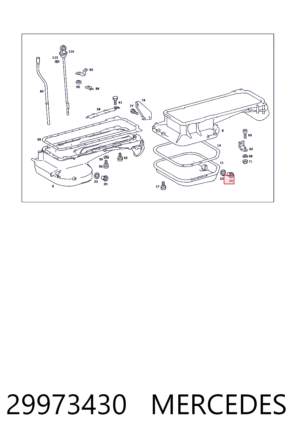 29973430 Mercedes Korek miski olejowej silnika