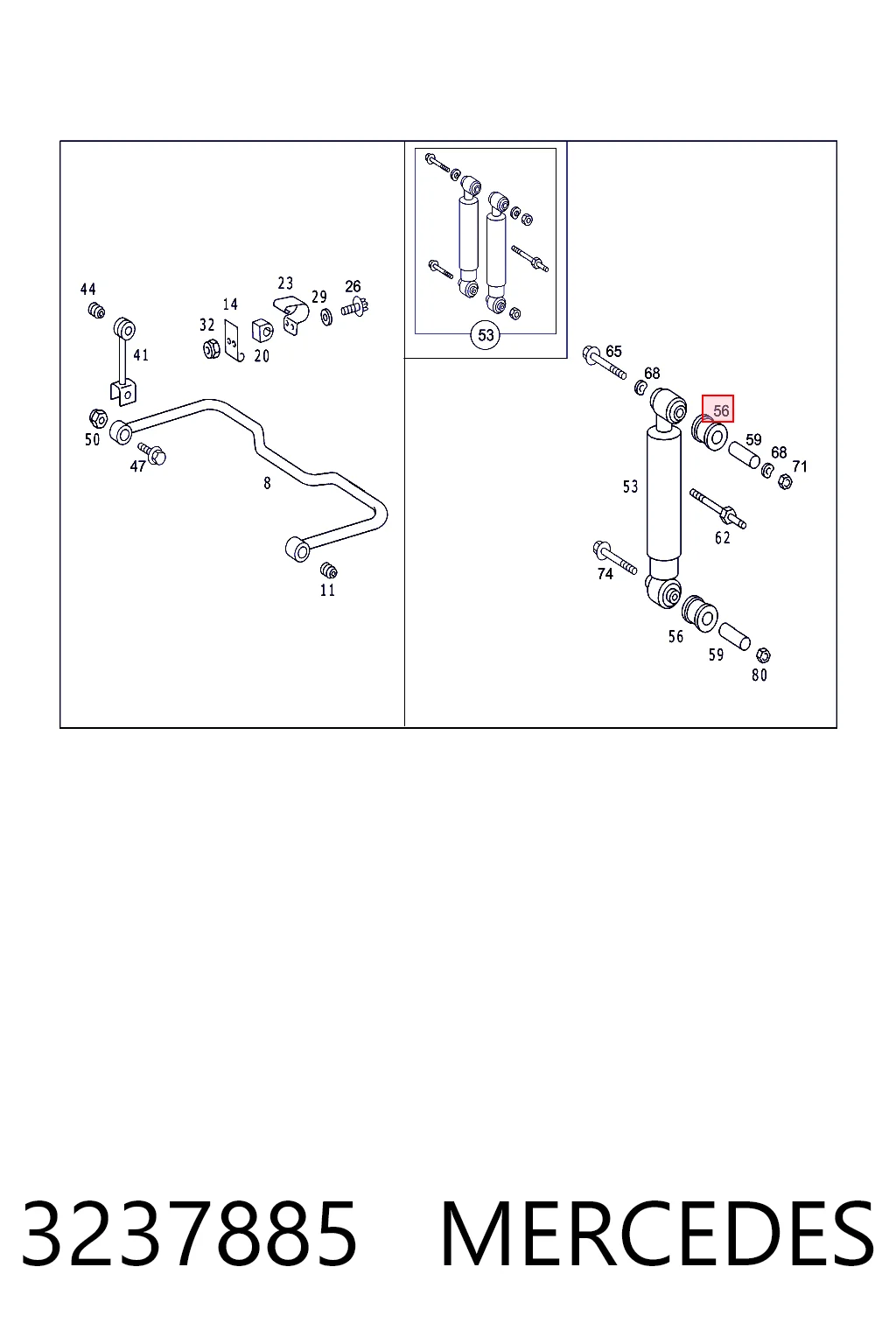  Silentblock amortyzatora tylnego Mercedes Bus 207-310 
