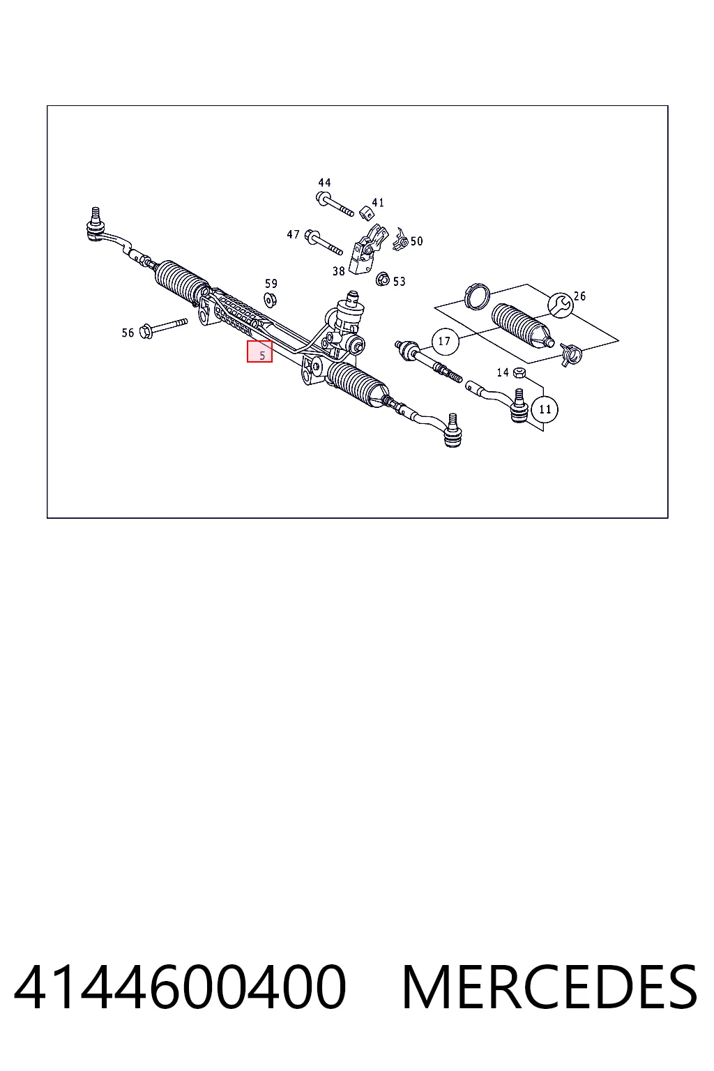 Listwa kierownicza (maglownica) Mercedes Vaneo minivan (414) (2002 - 2005) cena, od 224,72 USD