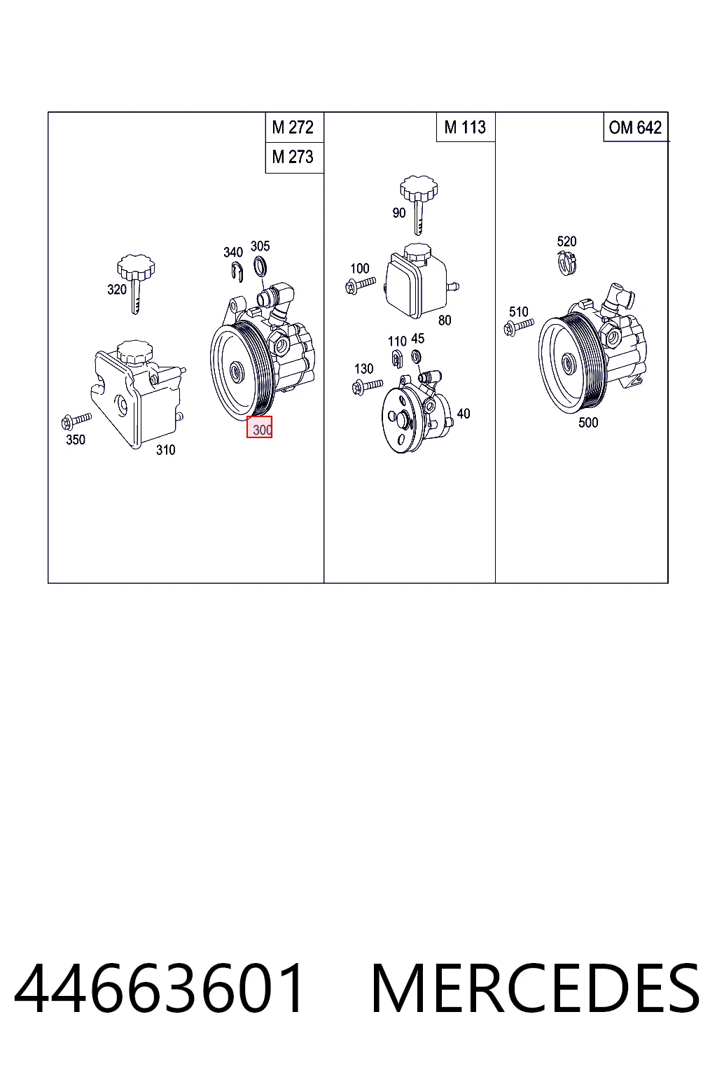 44663601 Mercedes Pompa wspomagania hydraulicznego kierownicy