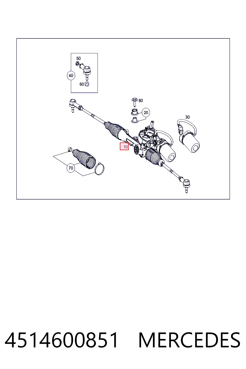 Listwa kierownicza (maglownica) do Smart FORTWO  451