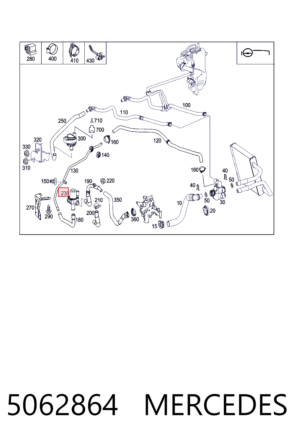 5062864 Mercedes Regulujący zawór chłodziwa