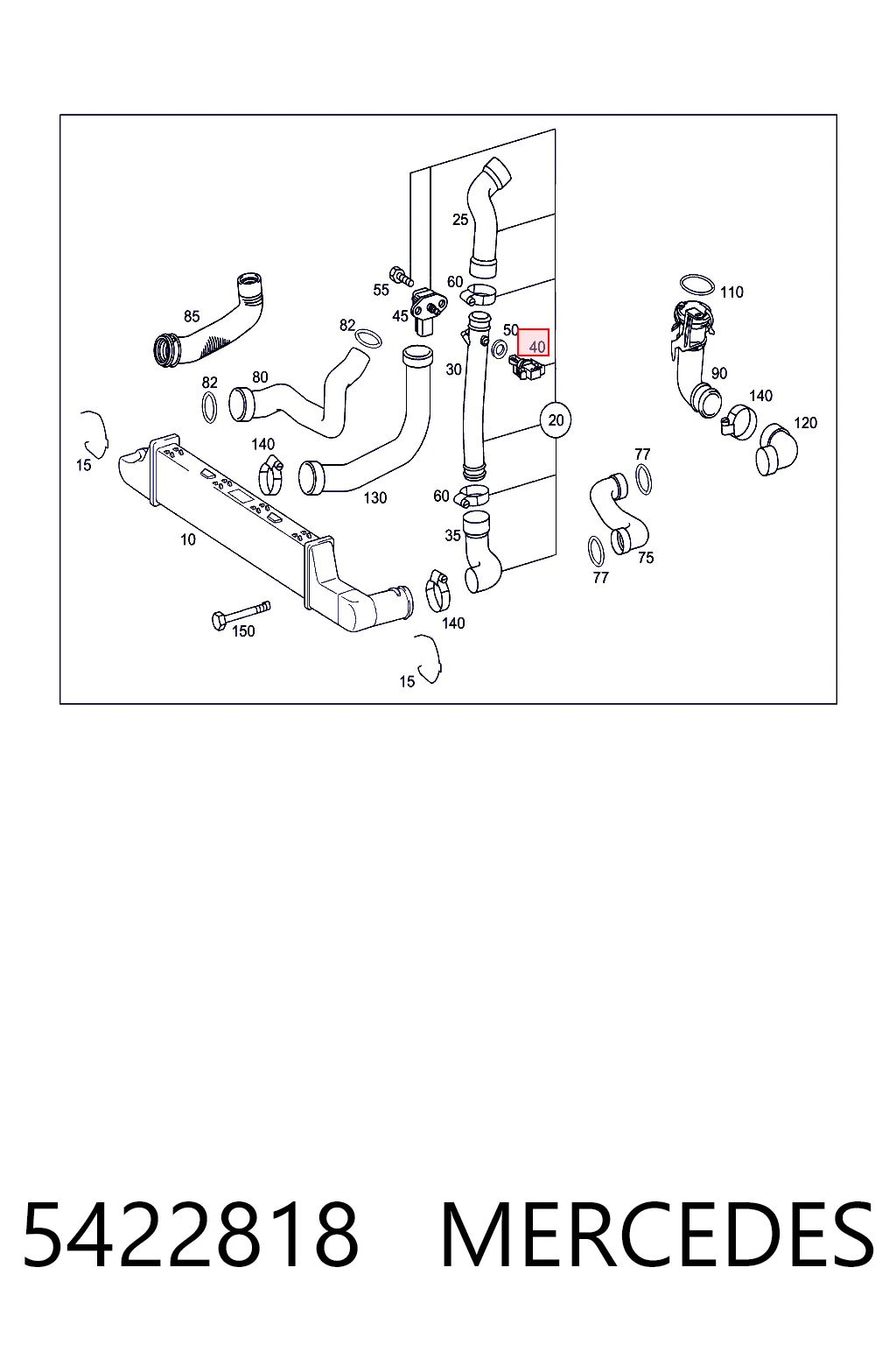 5422818 Mercedes Czujnik temperatury powietrza wlotowego