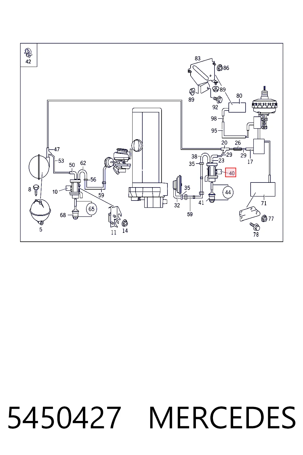 5450427 Mercedes Przetwornik ciśnienia (solenoid) doładowania