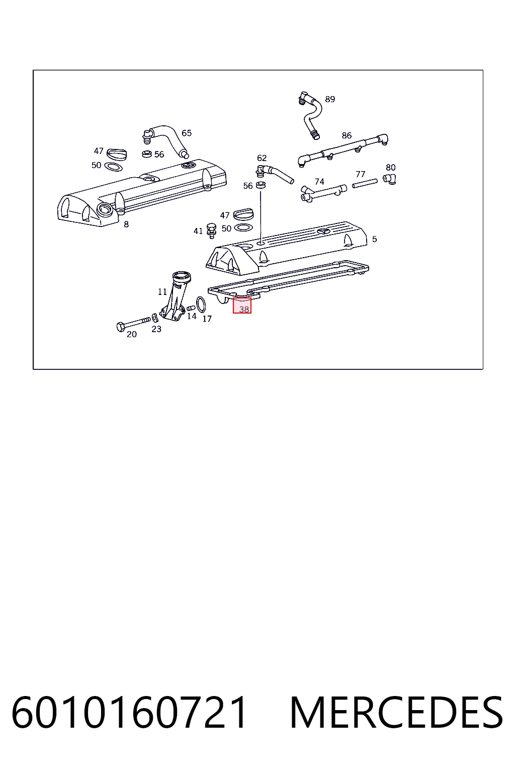  Uszczelka pokrywy zaworowej silnika Mercedes Benz Truck TRUCK T2/LN1 