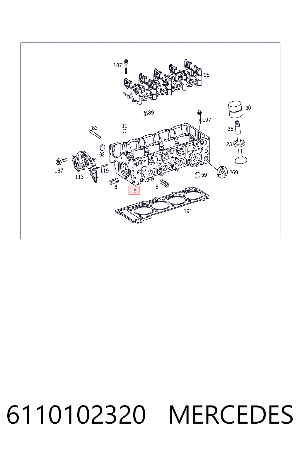 6110102320 Mercedes Głowica cylindrów