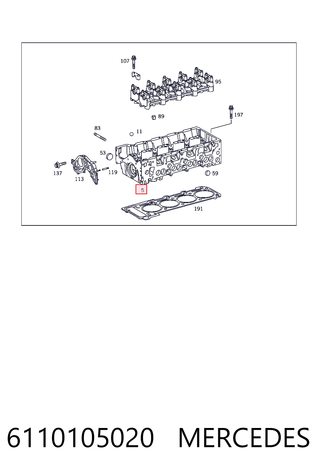 6110105020 Mercedes Głowica cylindrów