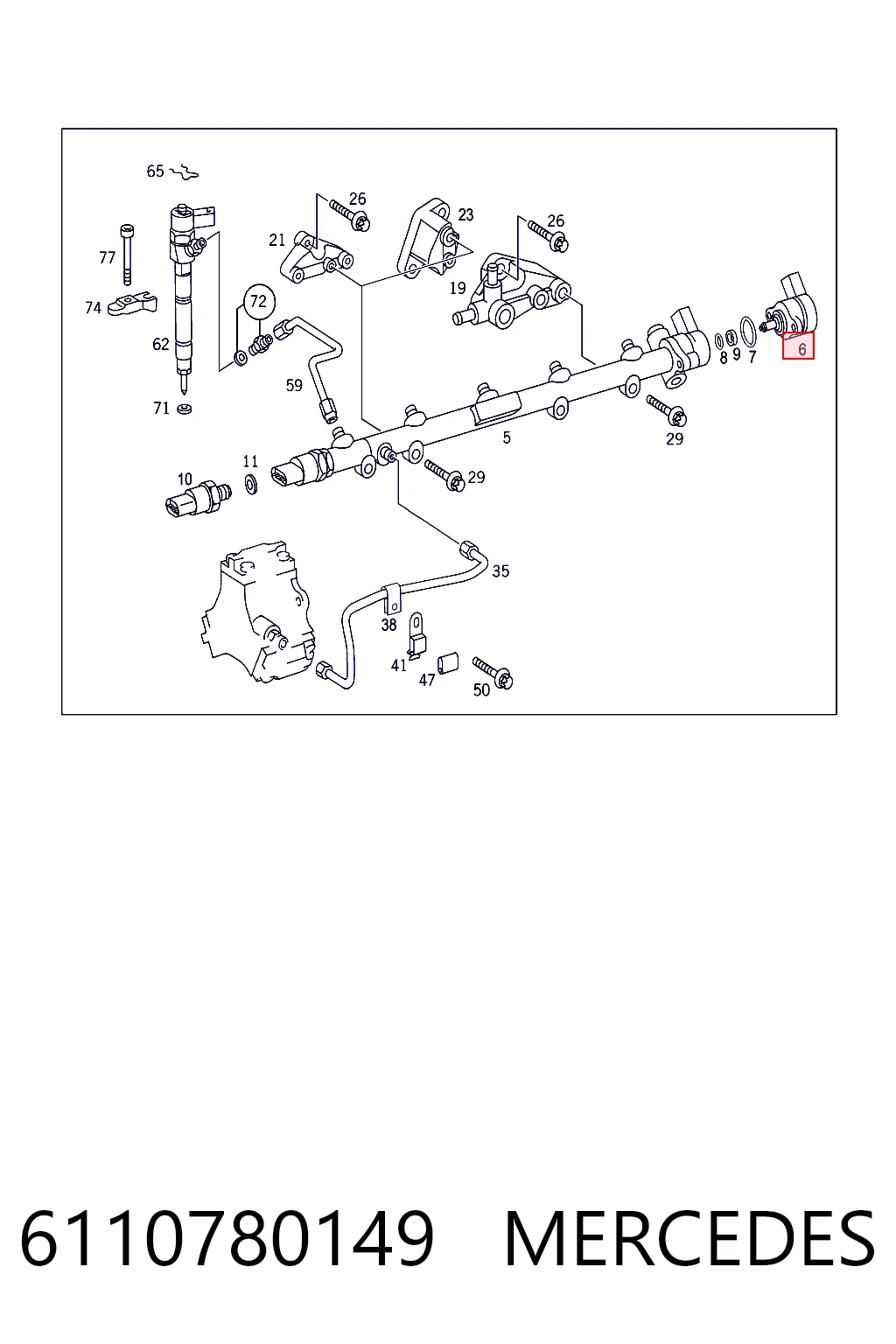 6110780149 Mercedes Regulator ciśnienia paliwa w listwie paliwowej