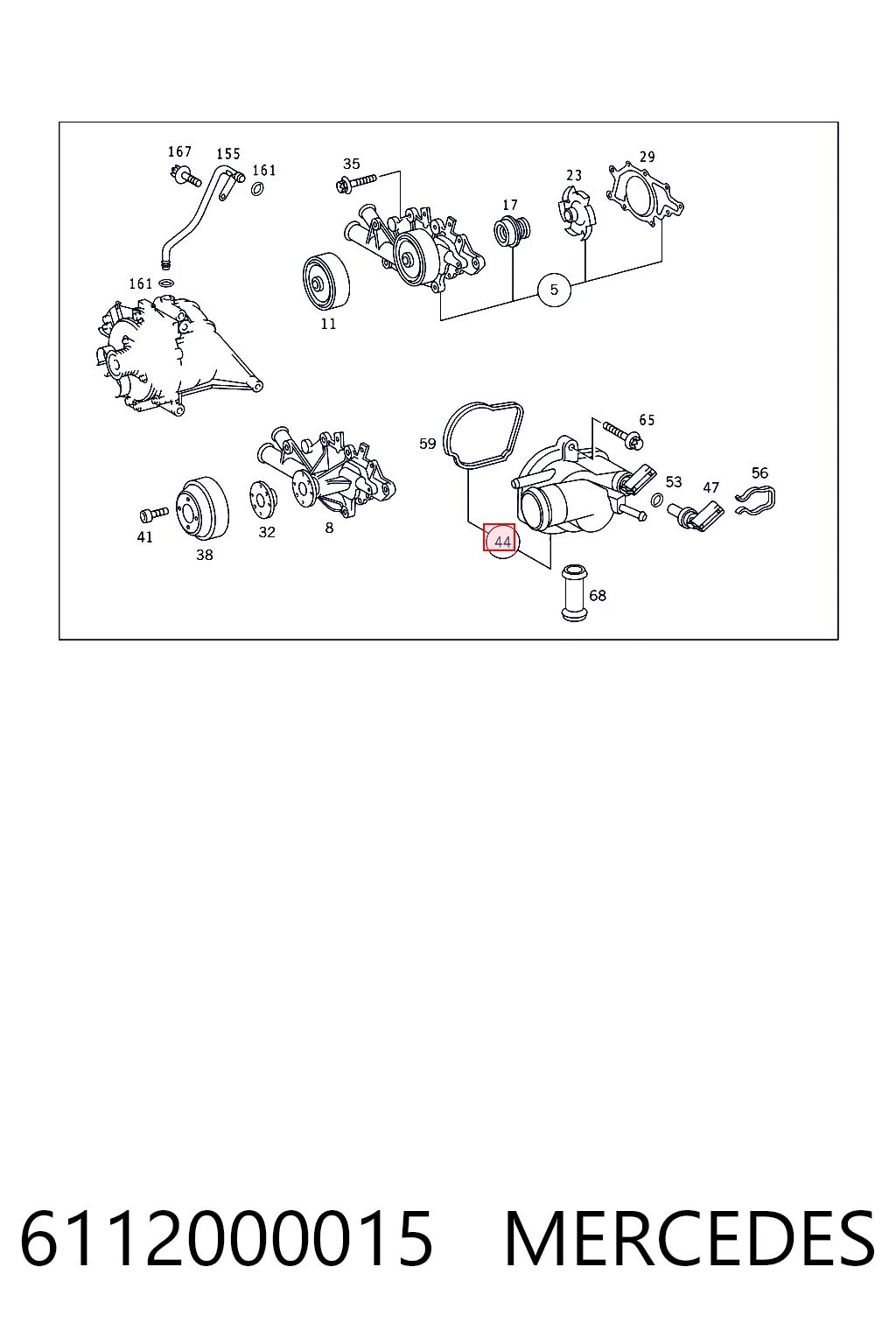 6112000015 Mercedes Termostat
