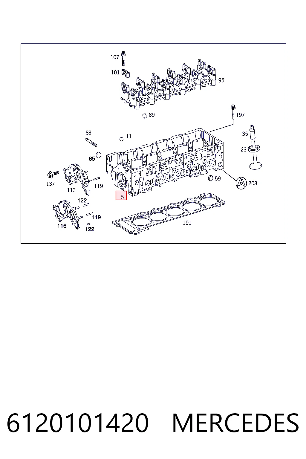 6120101420 Mercedes Głowica cylindrów
