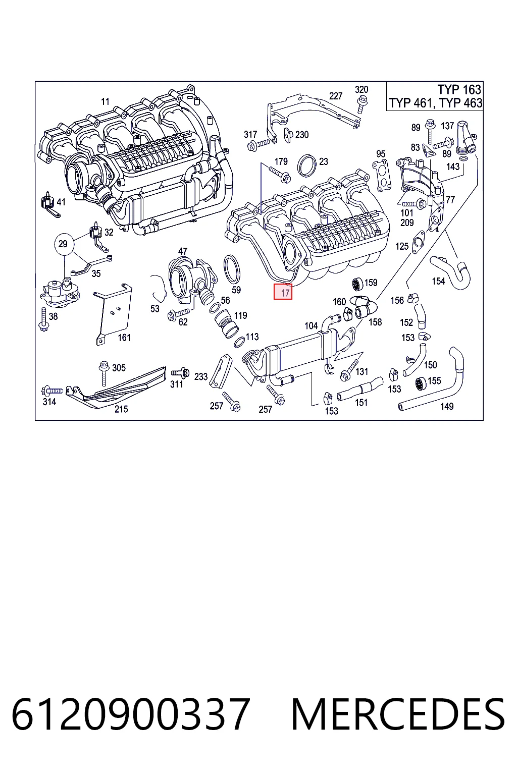 6120900337 Mercedes Kolektor ssący