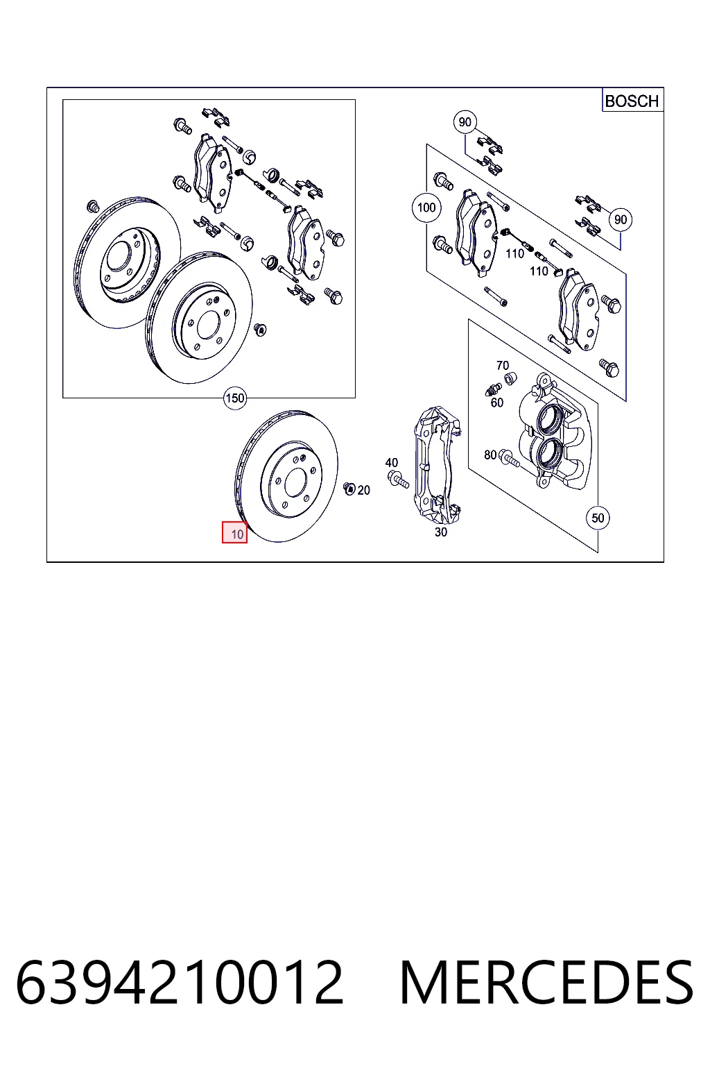 6394210012 Mercedes Tarcza hamulcowa przednia
