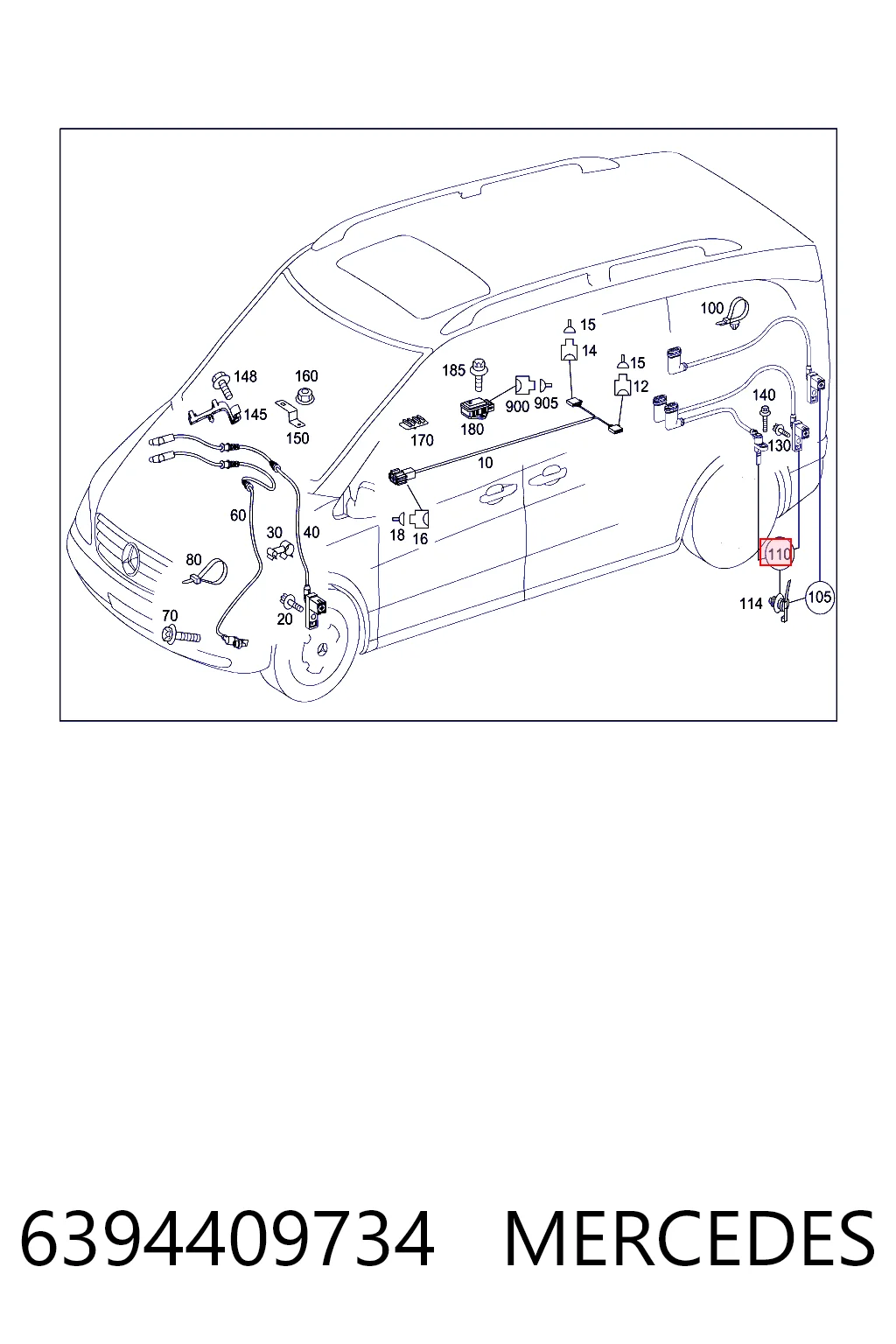 6394409734 Mercedes Czujnik ABS tylny lewy