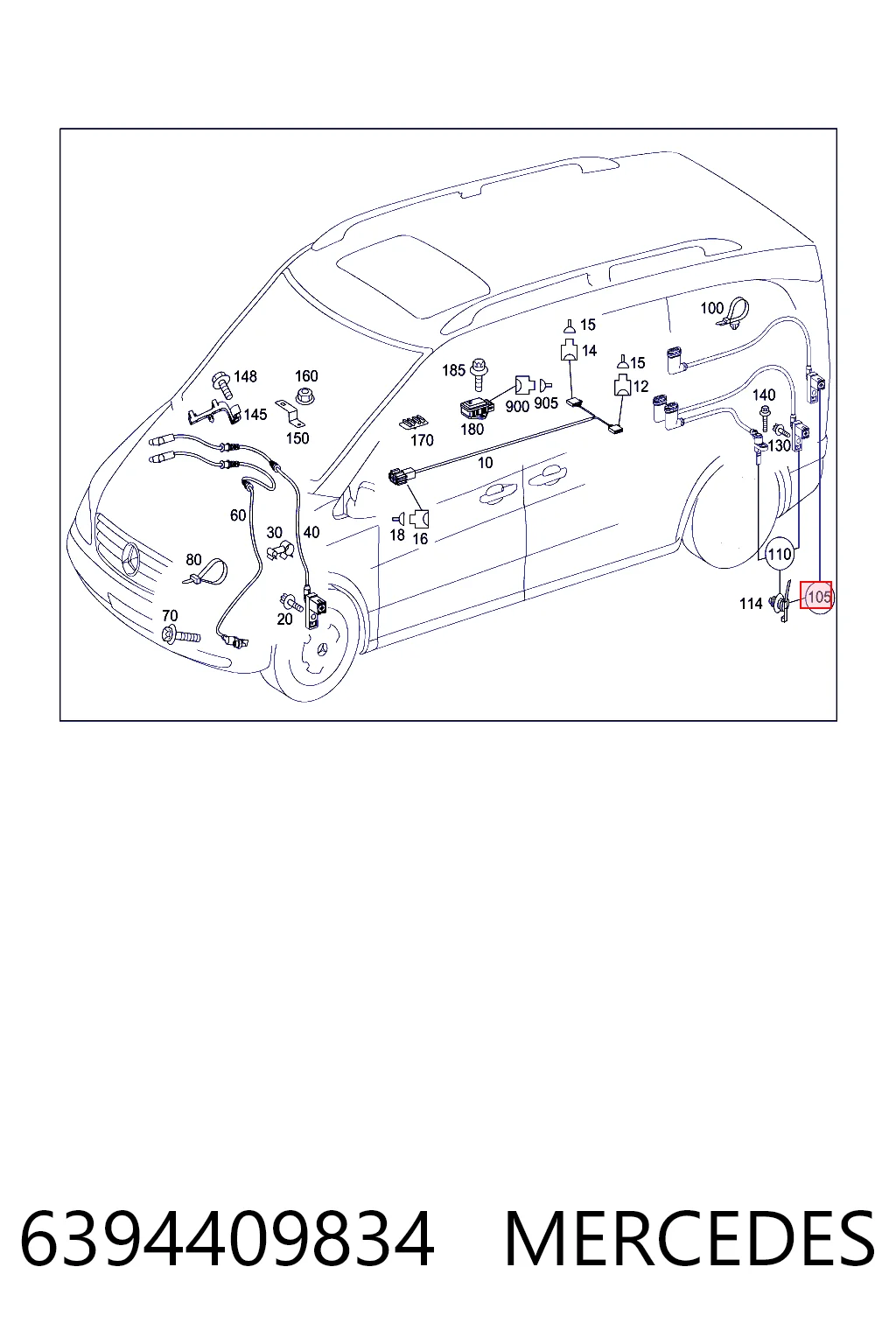 6394409834 Mercedes Czujnik ABS tylny prawy