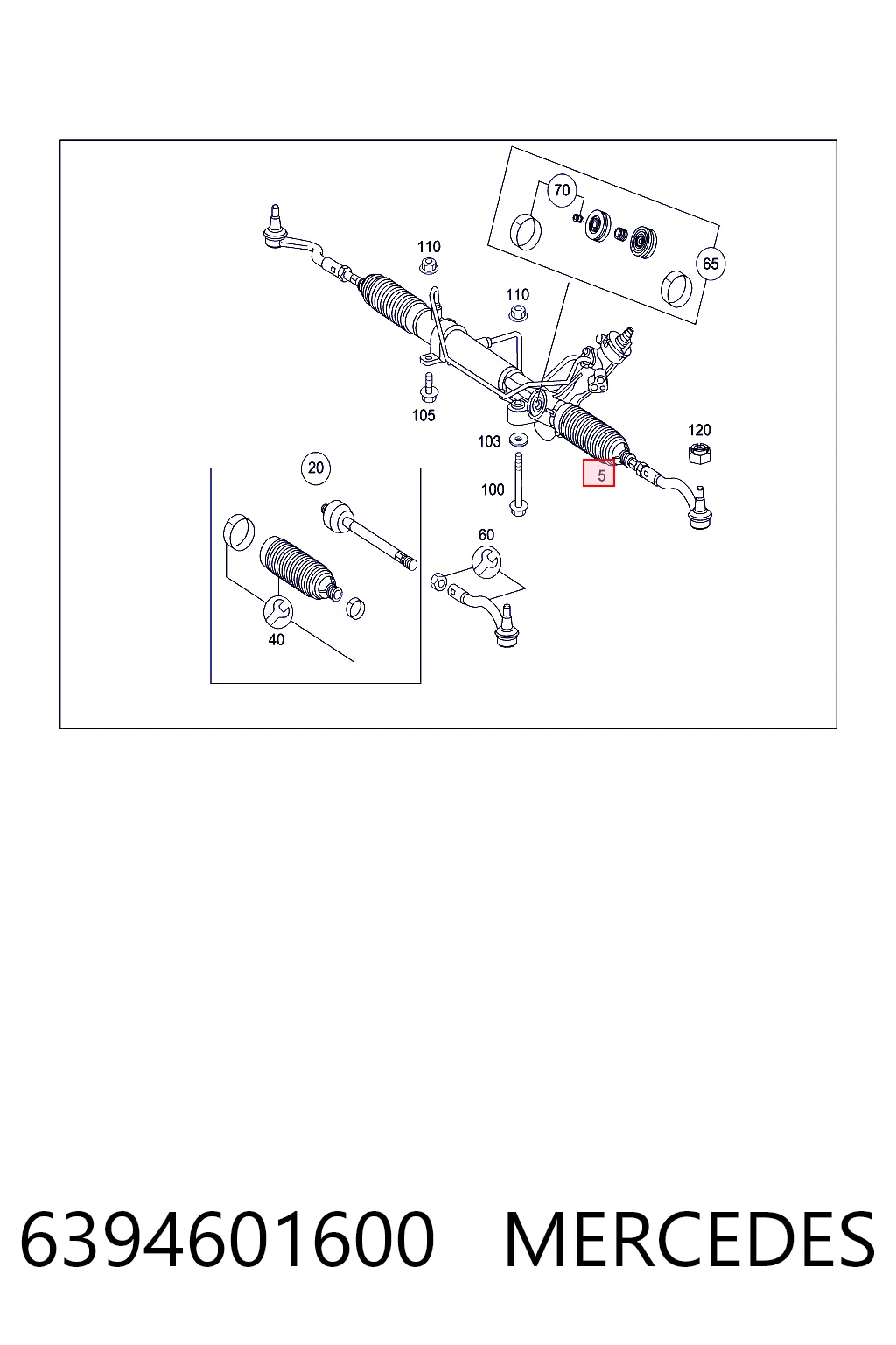6394601600 Mercedes Listwa kierownicza (maglownica)