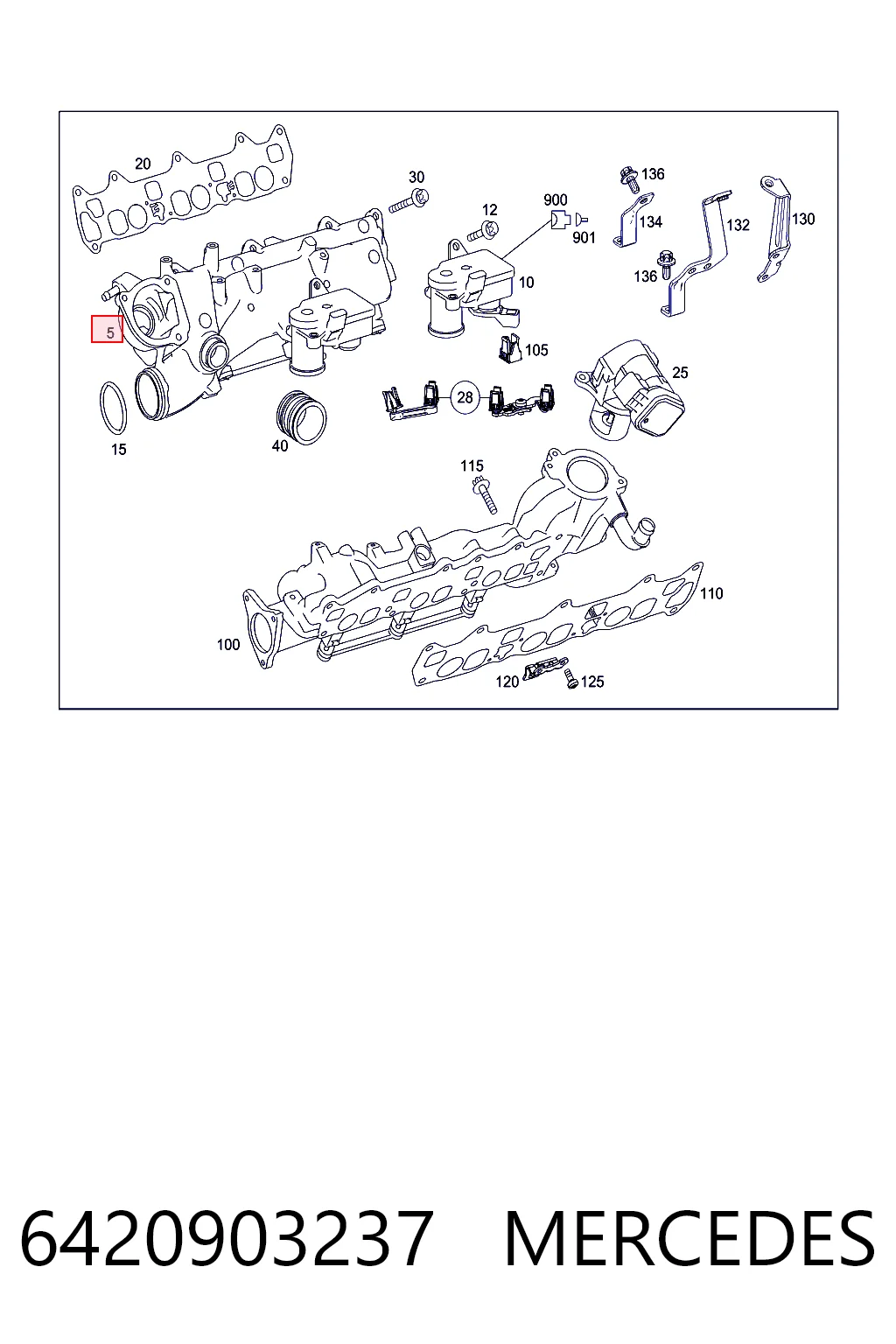 6420903237 Mercedes Kolektor ssący prawy