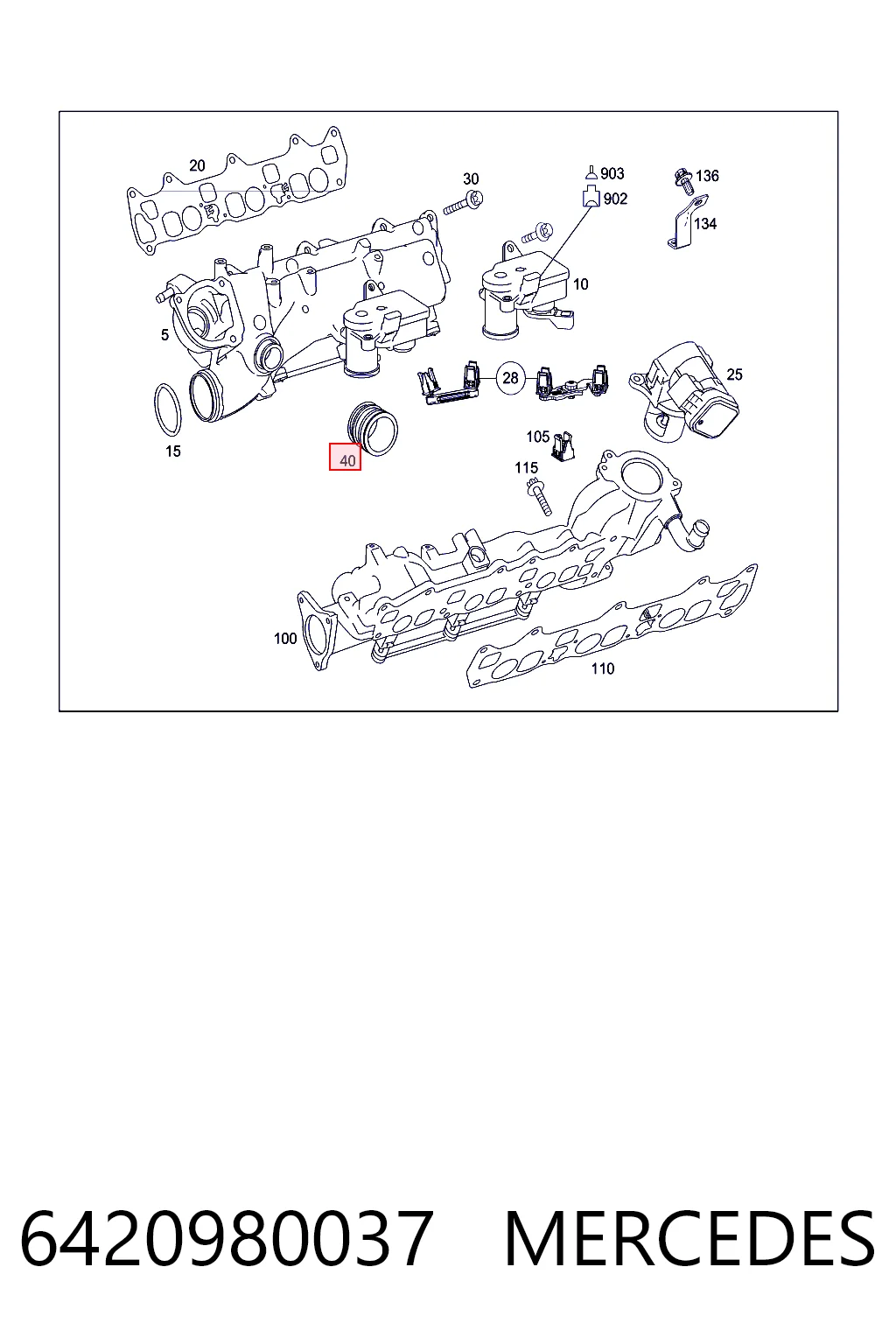6420980037 Mercedes Mostek łączący kolektory ssące