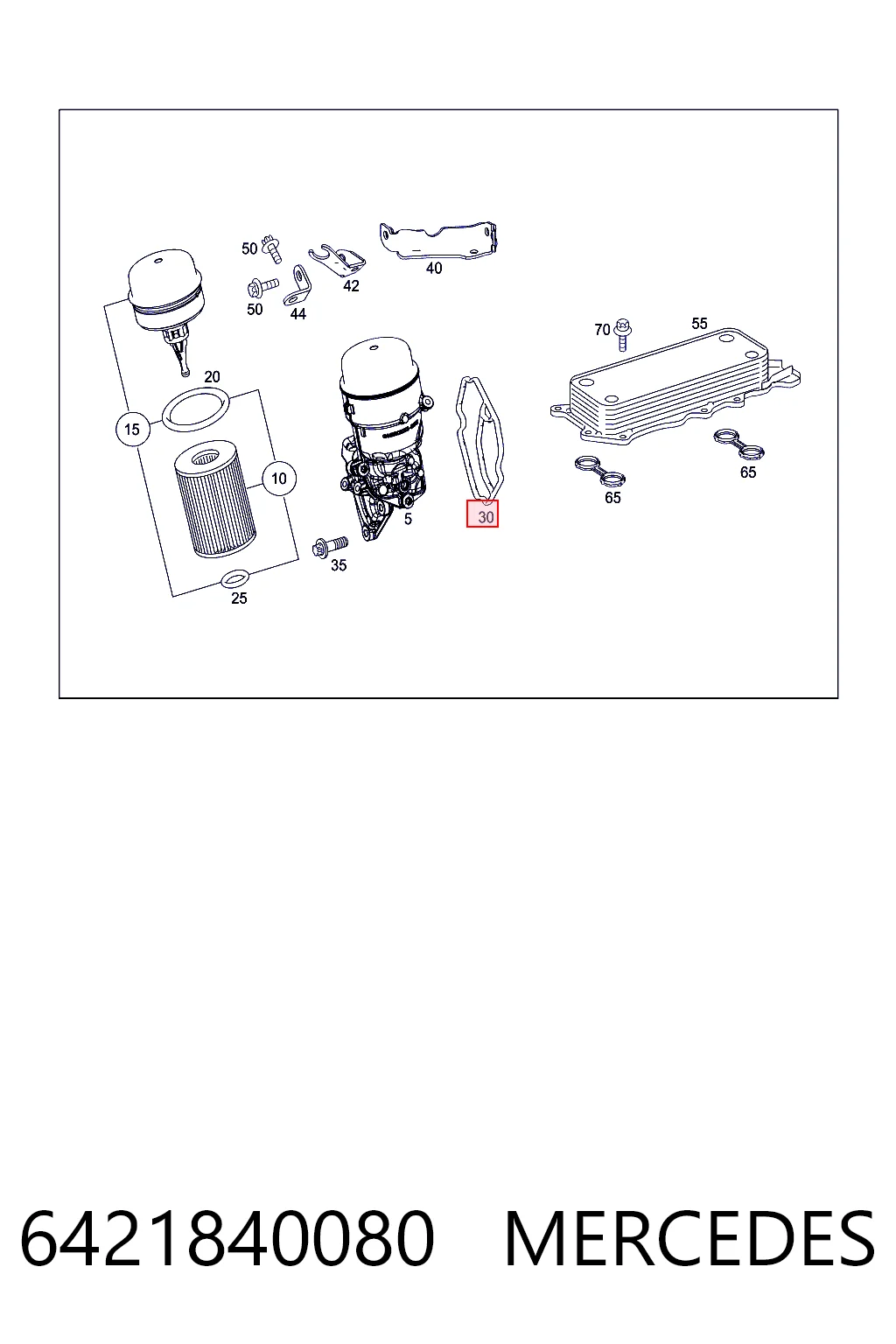 6421840080 Mercedes Uszczelka adaptera filtra oleju