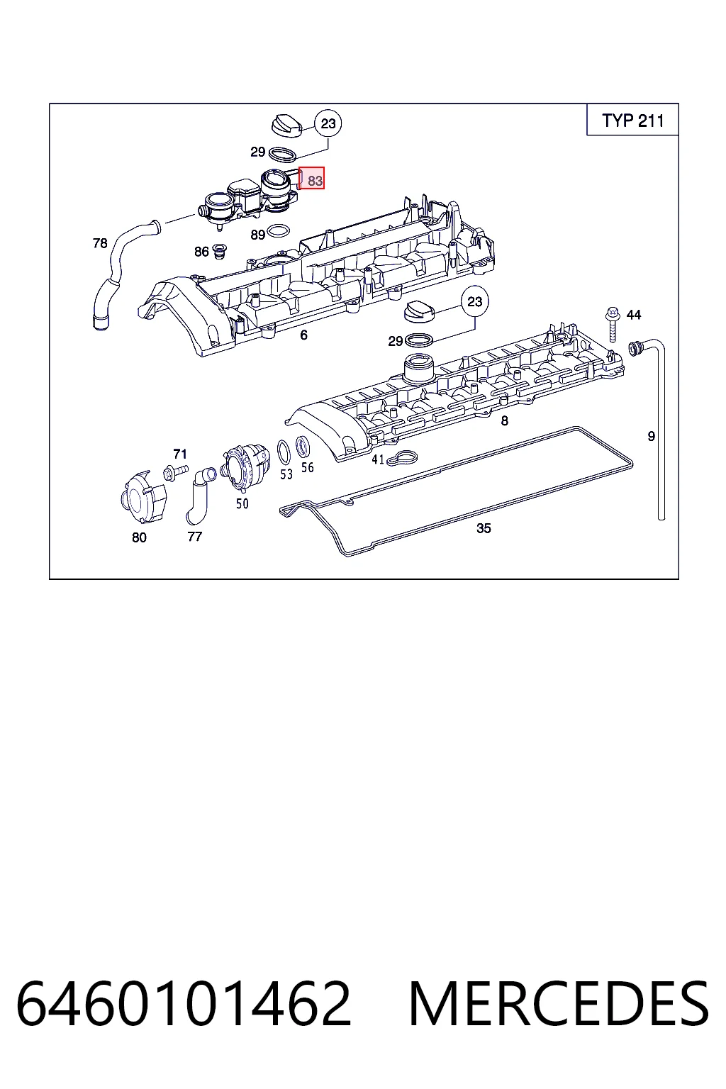 6460101462 Mercedes Separator oleju układu wentylacji kadłuda (bloku silnika)