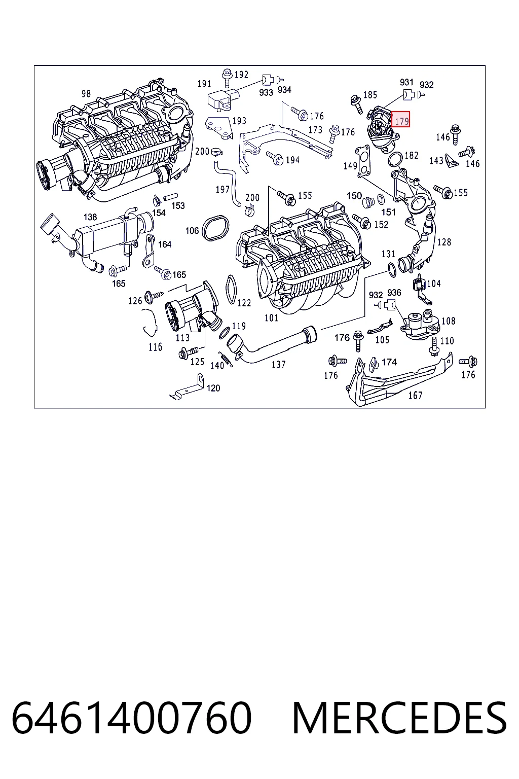 6461400760 Mercedes Zawór recyrkulacji spalin EGR