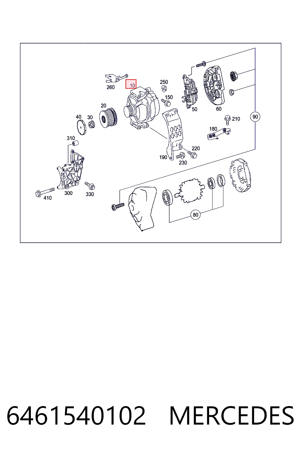 6461540102 Mercedes Alternator