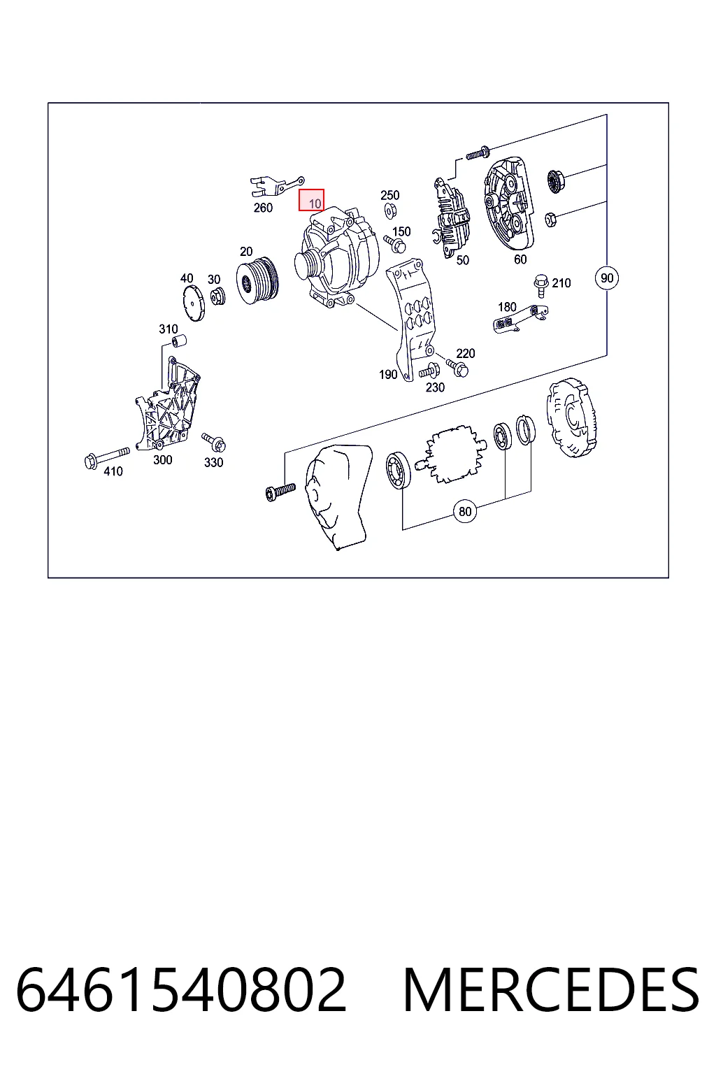 6461540802 Mercedes Alternator