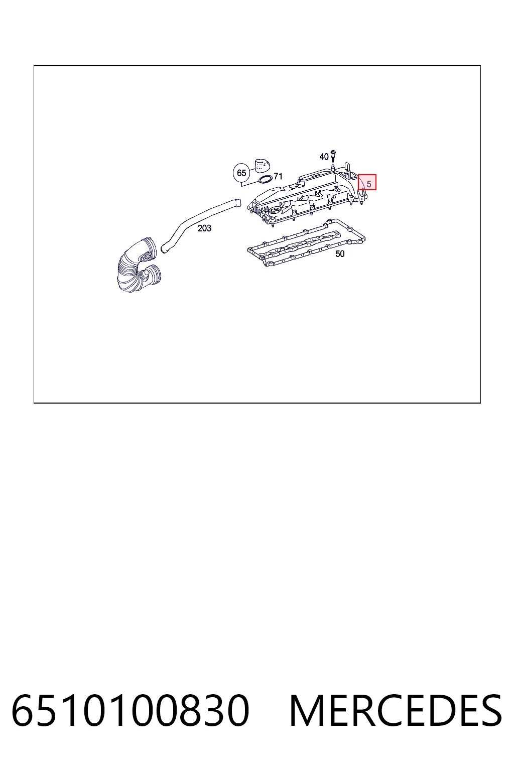 6510100830 Mercedes Pokrywa zaworowa