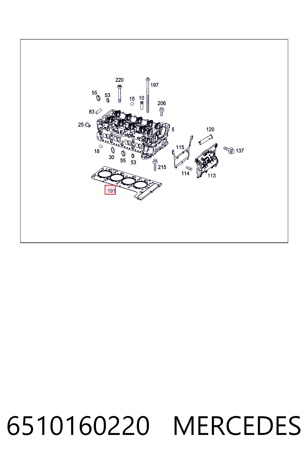 6510160220 Mercedes Uszczelka głowicy cylindrów