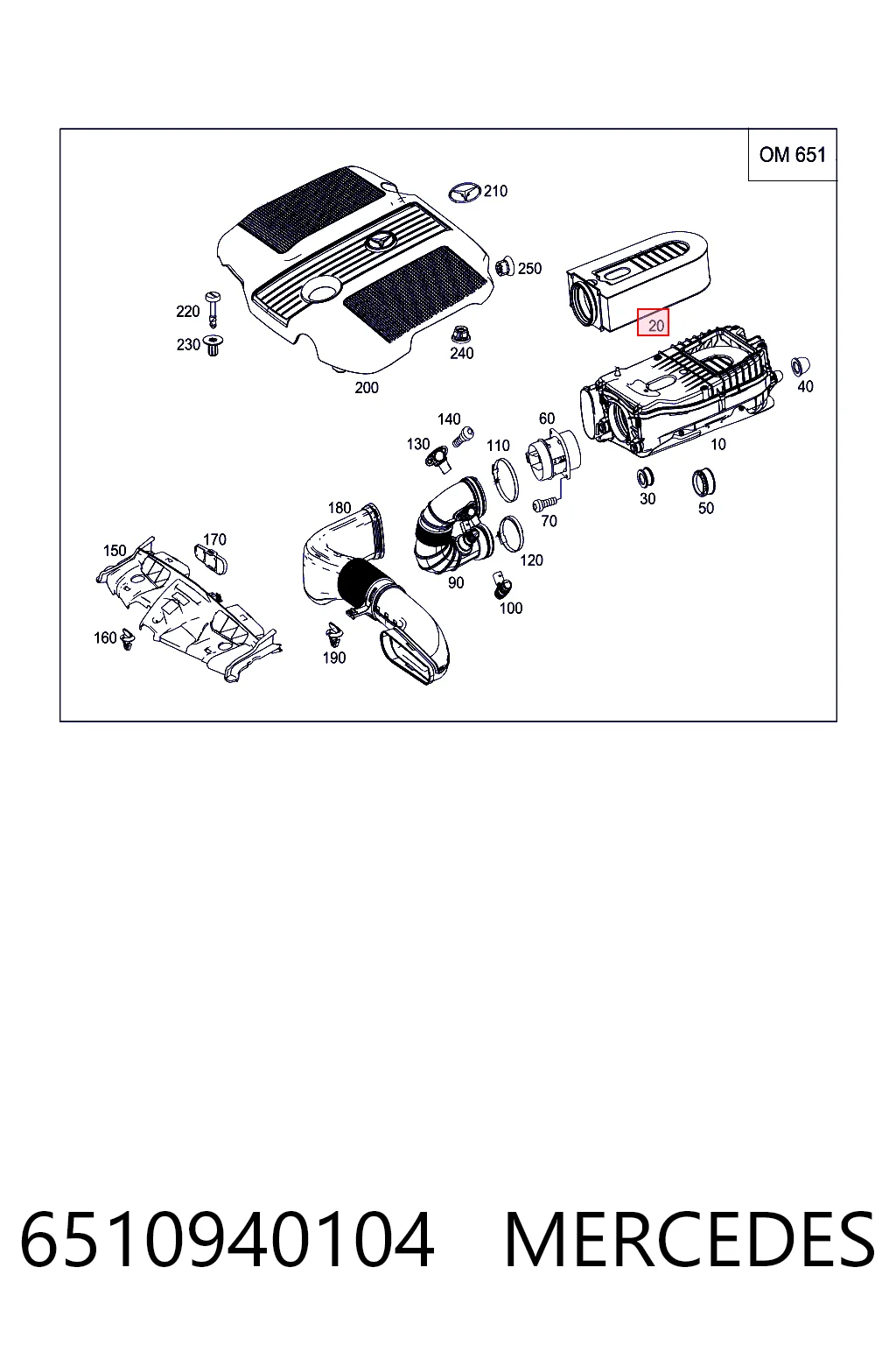 6510940104 Mercedes Filtr powietrza