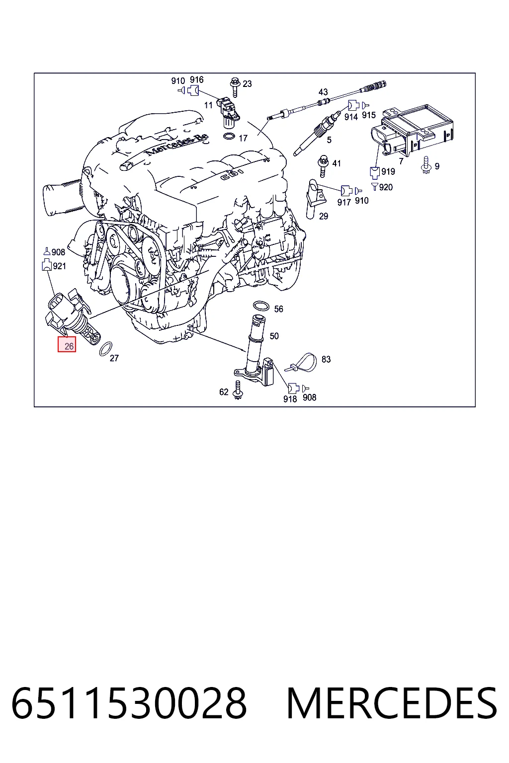 6511530028 Mercedes Czujnik temperatury powietrza wlotowego