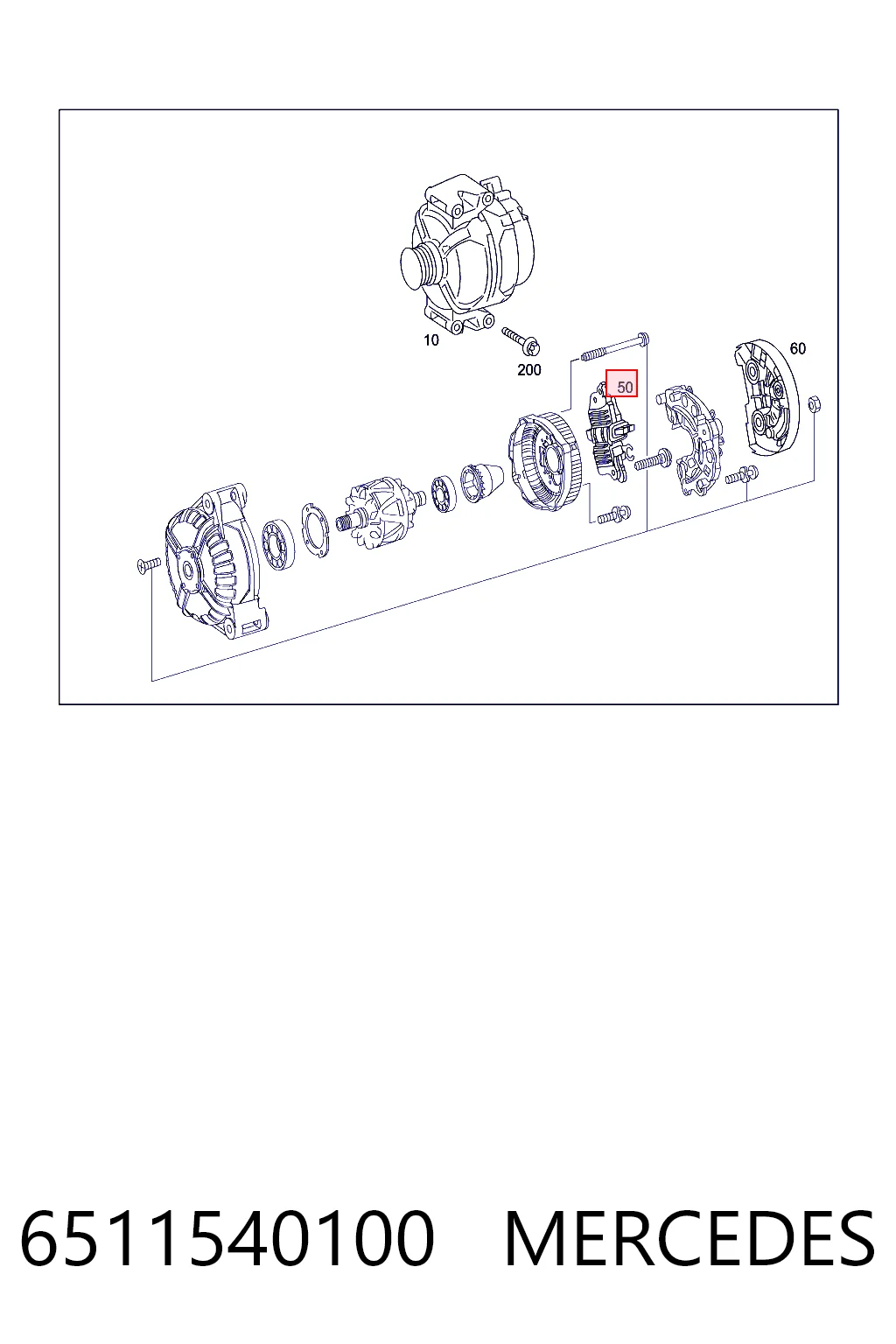 6511540100 Mercedes Regulator alternatora (przekaźnik ładowania)