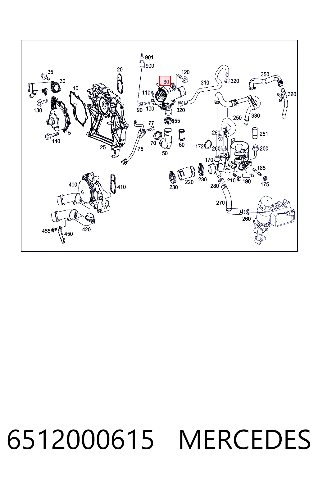 6512000615 Mercedes Termostat