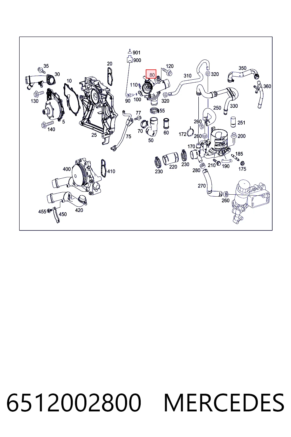6512002800 Mercedes Termostat