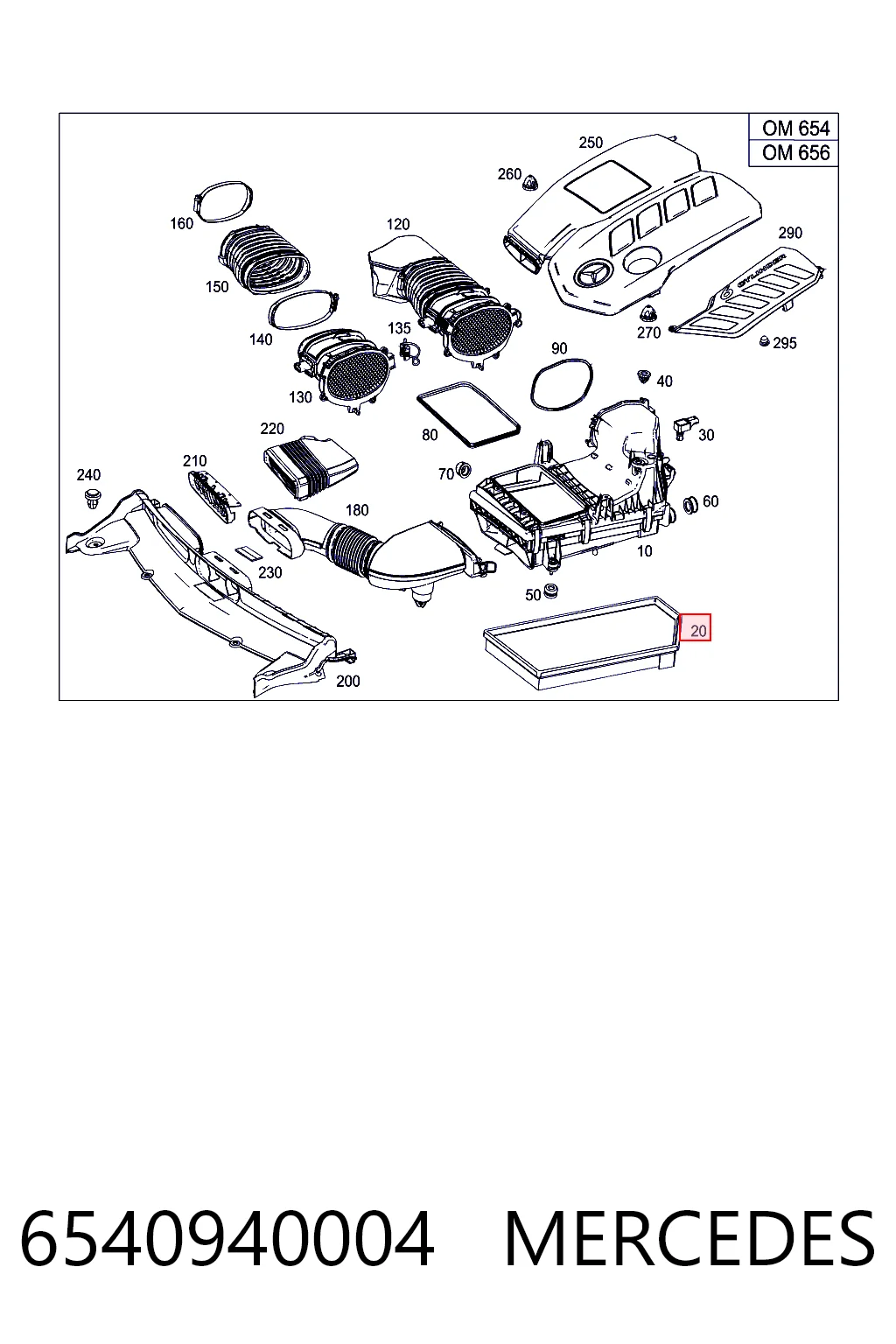 6540940004 Mercedes Filtr powietrza
