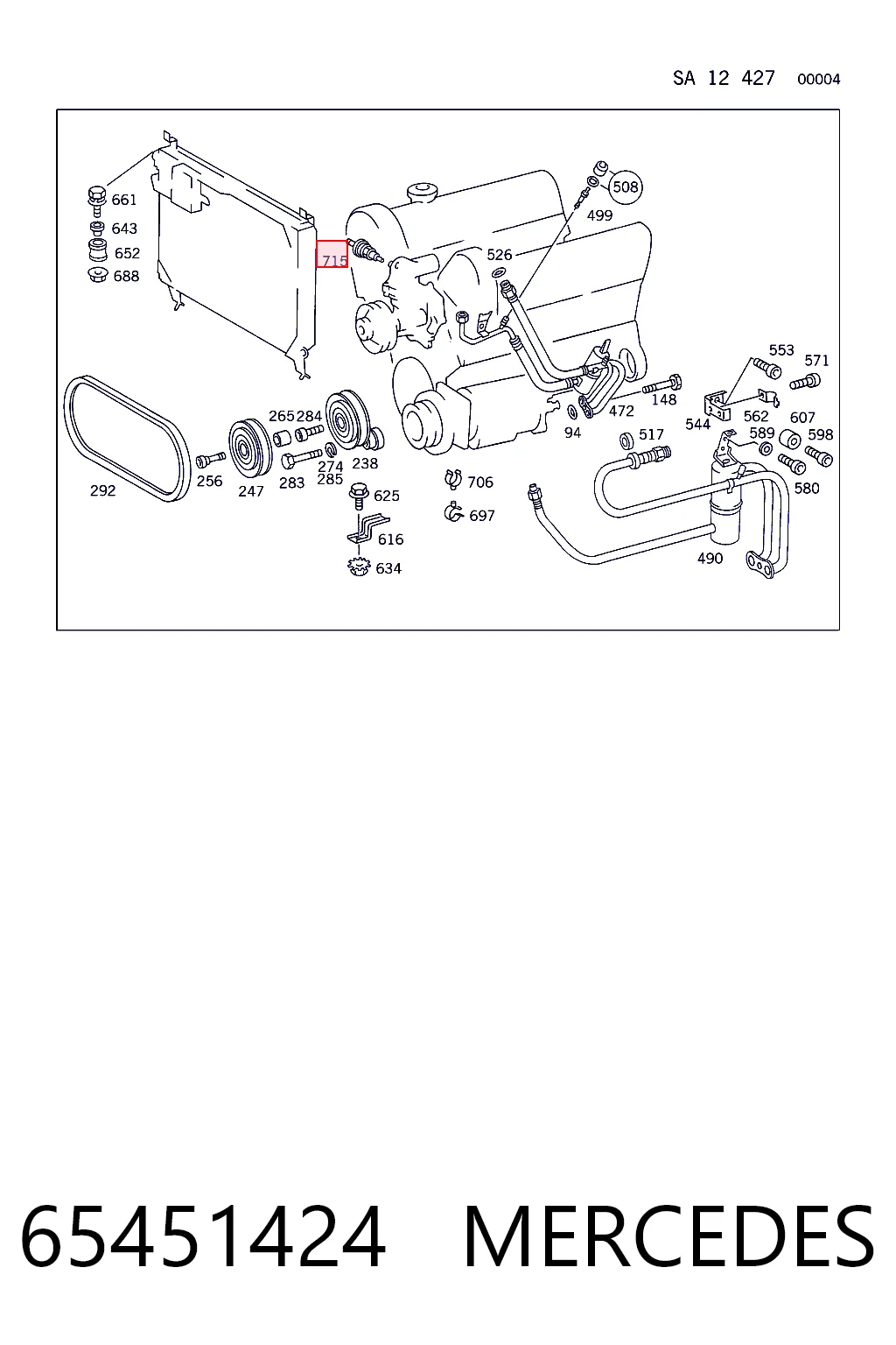 65451424 Mercedes Czujnik temperatury płynu chłodzącego
