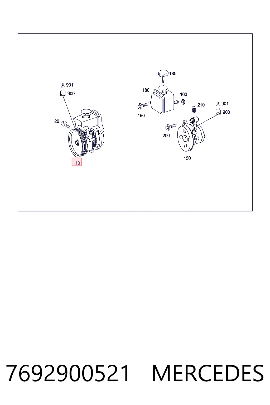 7692900521 Mercedes Pompa wspomagania hydraulicznego kierownicy