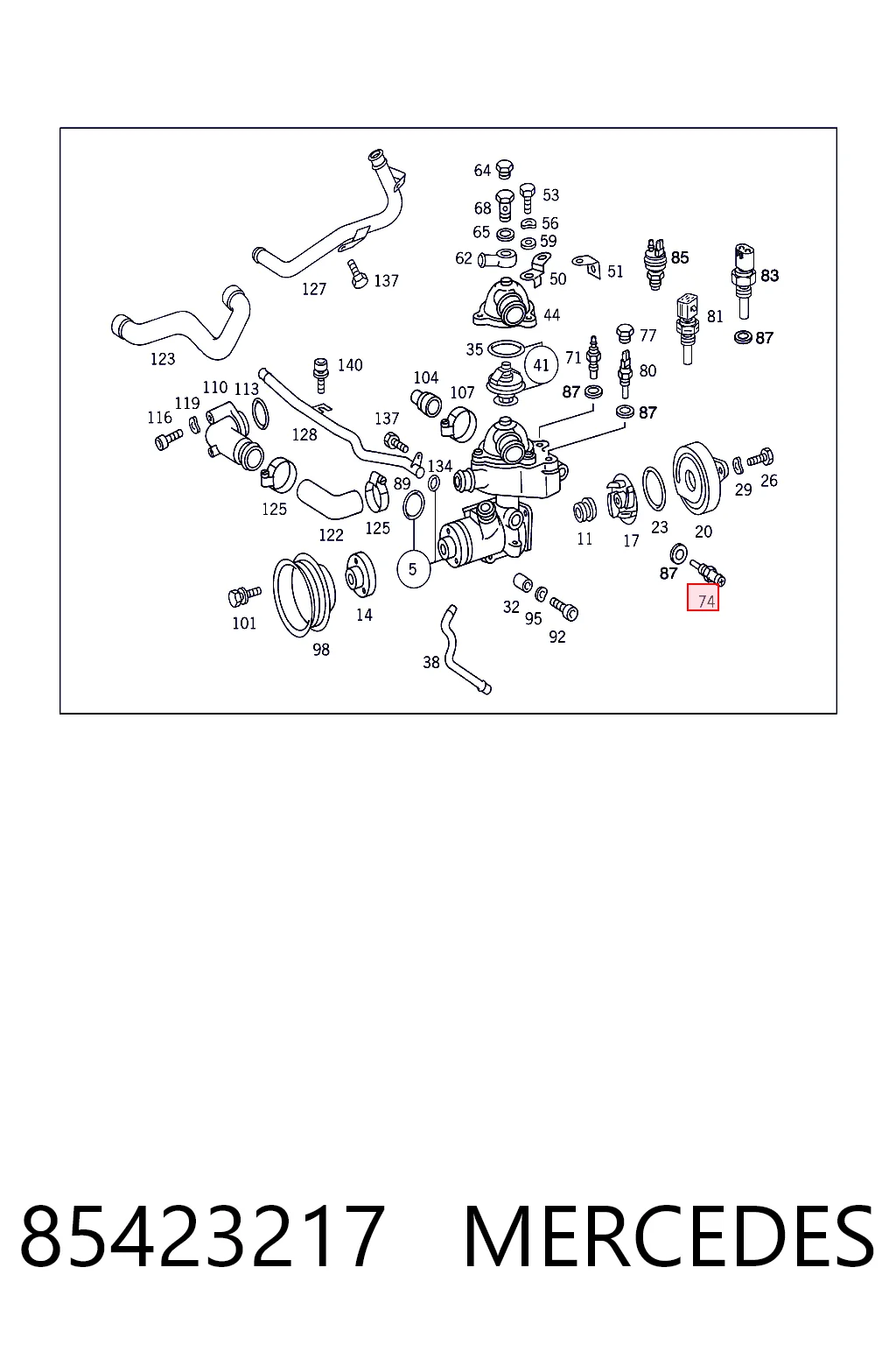 85423217 Mercedes Czujnik temperatury płynu chłodzącego