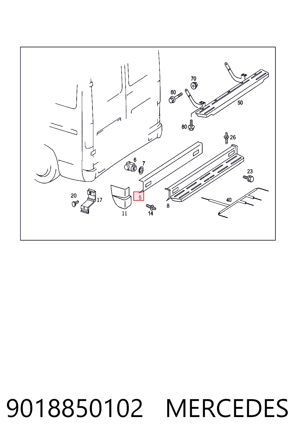Zderzak tylny Mercedes Sprinter I 2-t awangarda (901, 902) (1995 - 2006) cena, od 59,40 USD