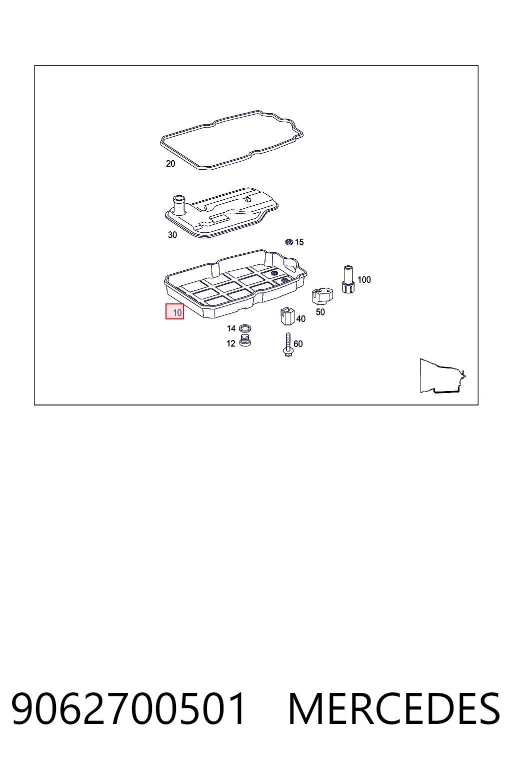 9062700501 Mercedes Miska automatycznej skrzyni biegów